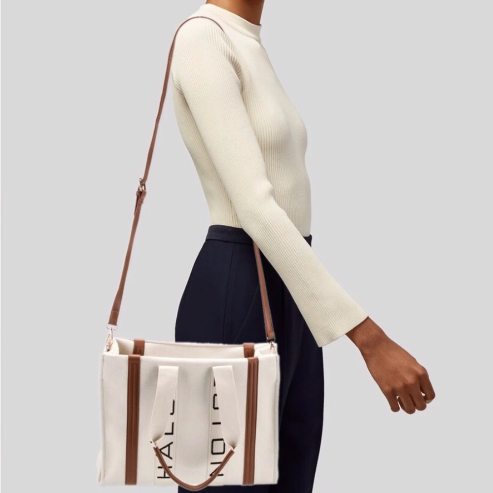 H Halston large canvas tote bag. NWT